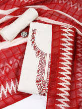 Neck Embroidered Cotton Blend Unstitched Suit With Dupatta